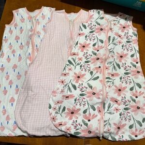 Yoofoss lot of 3 baby girl sleep sacks size large 12-18 months